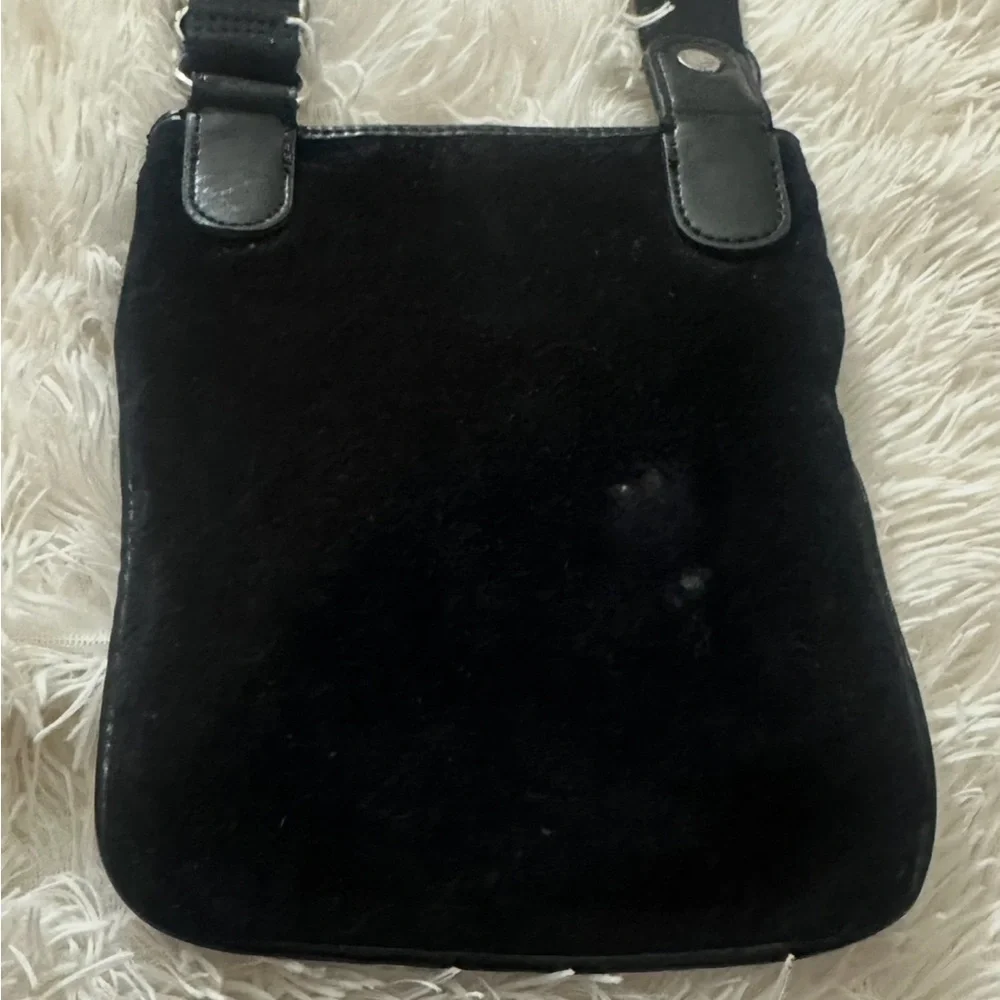 Juicy Couture Y2K Black Velour Crossbody Bag – 2011 Vintage Pink Sparkles - Picture 5 of 16